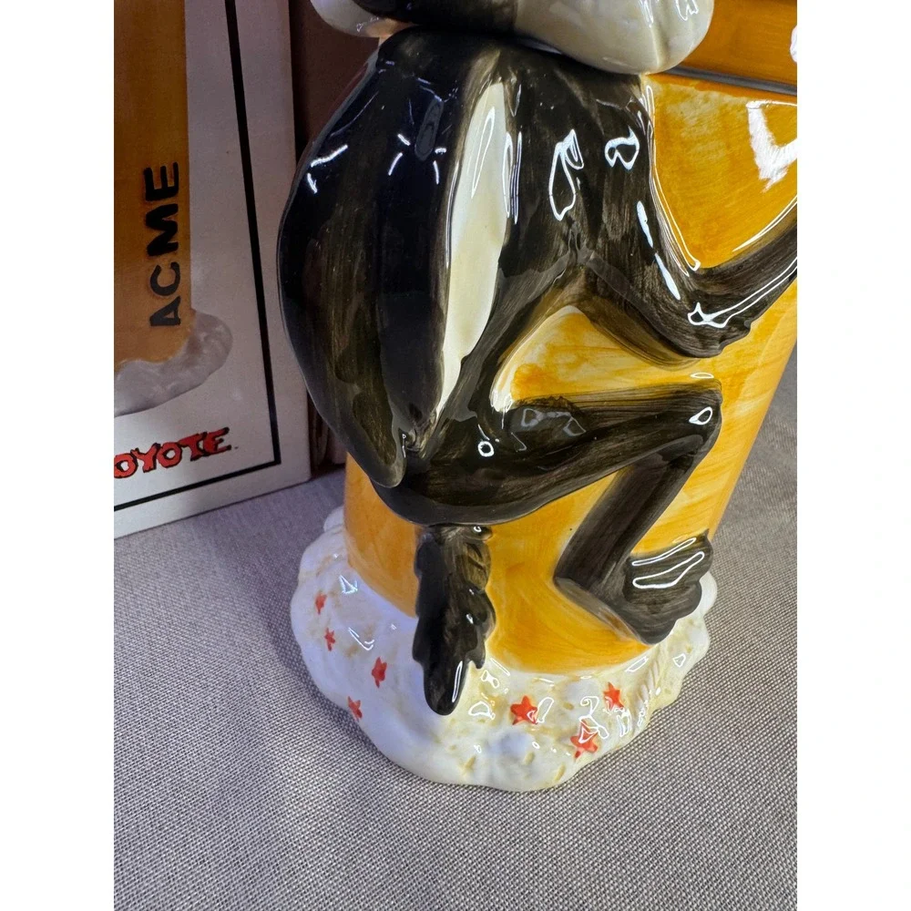 Vintage 1993 Looney Tunes Wile E Coyote Acme Rocket Cookie Jar Certified Int Box